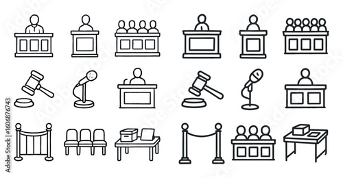 Courtroom Icons Grid