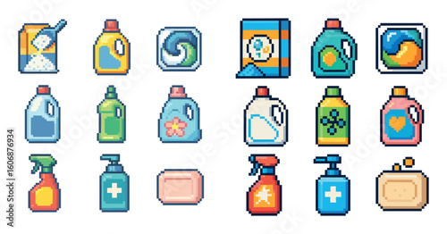 Colorful Cleaning Icons Grid