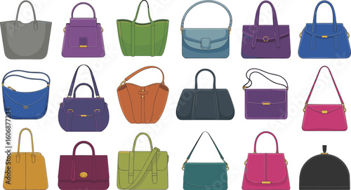 Stylish women handbags collection, elegant purse designs, fashion accessories for all occasions, trendy tote bags, modern, colorful, and versatile