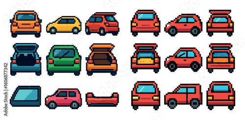 Colorful Hatchback Icons