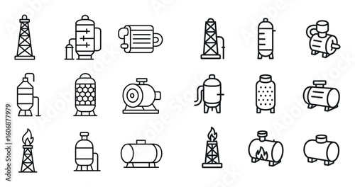 Oil Refinery Icons