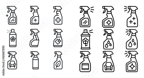 Cleaning Sprays Icon Set
