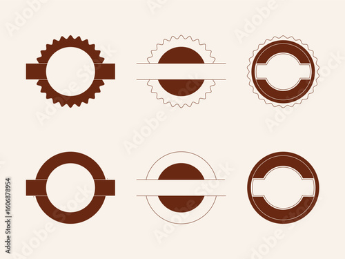 Set of vintage round badges and frames in retro style. Design elements for logos, labels, packaging, branding, and decoration. Vector illustration.