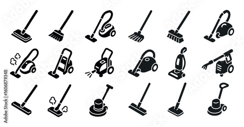 Isometric Cleaning Tools Grid