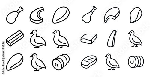 Minimalist Meat Icons