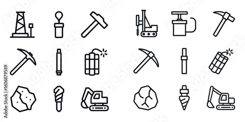 Minimalist Mining Icons