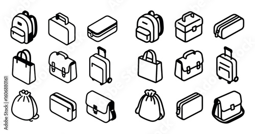 Isometric Schoolgear Icons