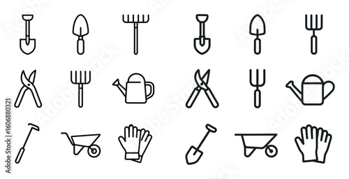 Minimalist Gardening Icons