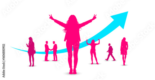 sagome, silhouette, donne, femminile, successo, emancipazione femminile, donne in carriera,	
