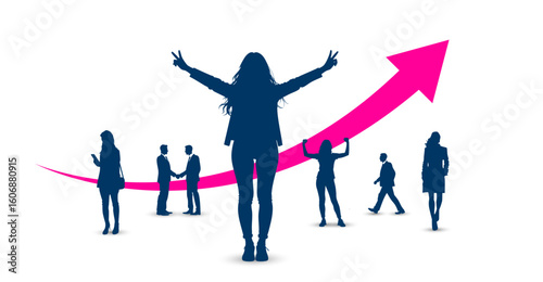 sagome, silhouette, donne, femminile, successo, emancipazione femminile, donne in carriera,	

