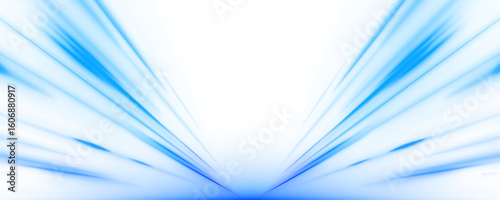 Light arc in blue colors. Blue wave curved lines for presentations. Vector png speed of light in space on dark background.	