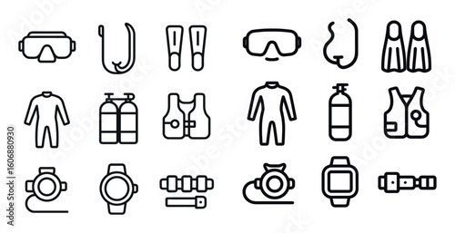 Diving Gear Icons