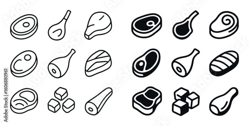 Minimalist Meat Icons