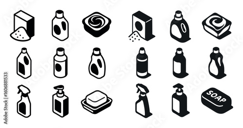 Isometric Cleaning Icons