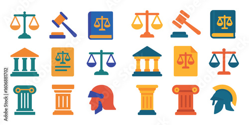 Jurisprudence Icon Set