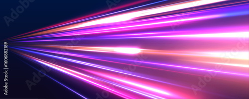 Abstract fire flare traces, glowing neon red and blue lines, and particle motion effects combined with laser beams and soft horizontal neon lines create a striking design full of dynamic energy.	