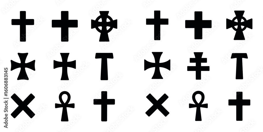 Obraz premium Crosses Icon Grid