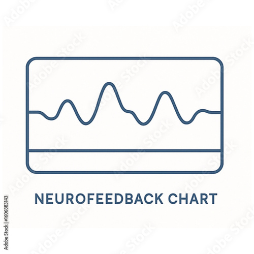 Neurofeedback chart showing brainwave activity, a modern and clean visualization for medical diagnostics and mental wellness tracking