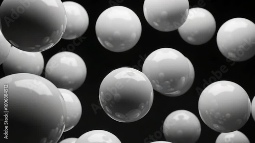 Abstract Spheres: A mesmerizing array of floating spheres against a dark backdrop, the seamlessness of the spheres creates a modern and captivating visual experience.