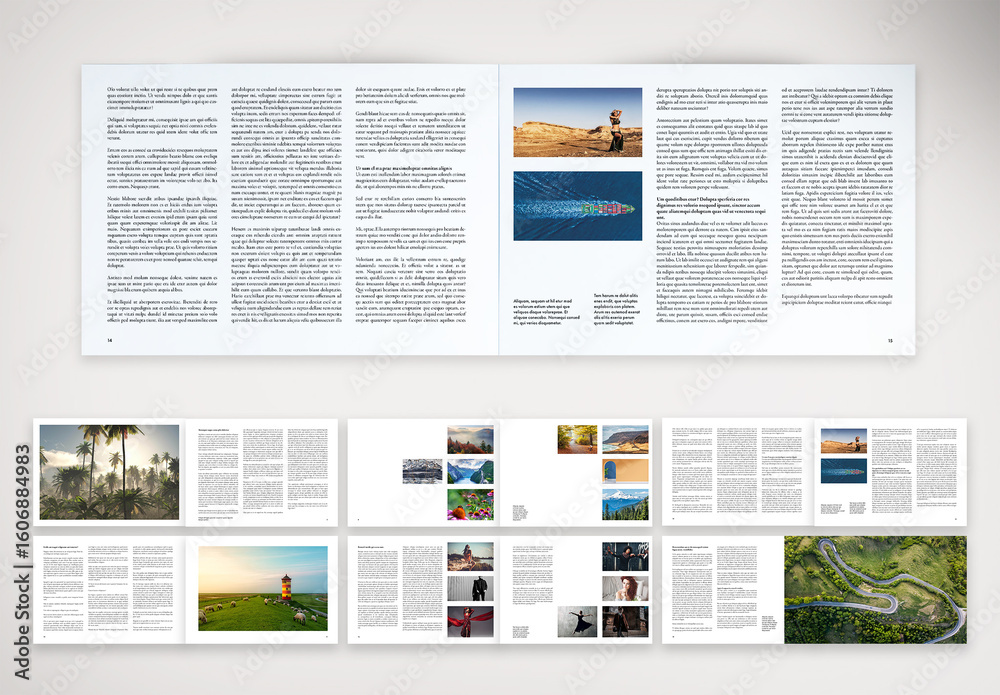 Landscape Photo Magazine Layout Stock Template | Adobe Stock