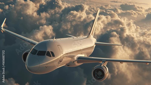 the plane is flying in the sky