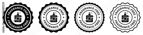 Fragrance Free Icon Set Stamp Label Allergy Safe Product Symbol