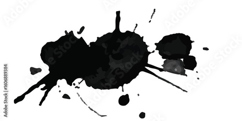Abstract Black and White Ink Splats Creating a Grunge Effect. Transparent PNG available detailed ink splats Hyperrealistic Highly Detailed Isolated On Transparent Background	