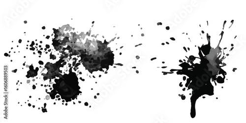 ink blots and splats. detailed ink splats Hyperrealistic Highly Detailed Isolated On Transparent Background	
