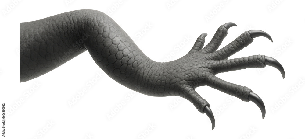 Fototapeta premium Homologous structures: lizard limb with clawed digits and scaly skin
