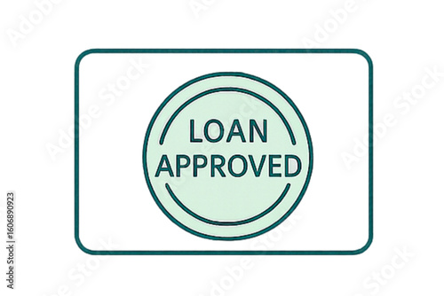 Loan approved seal conveys financial security and success, perfect for banking, real estate, and investment marketing materials