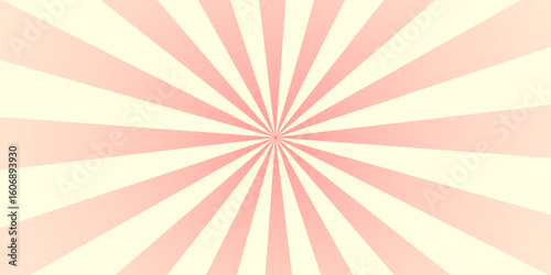 Candy striped background. Christmas sweet texture. Spiral pink pattern of rays.