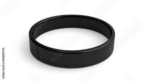 Black wristband isolated on white