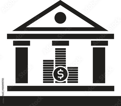 Dollar Icon Cash Coins Money Management Financial Growth Concept Design Vector Illustration