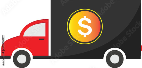 Dollar Icon Cash Coins Money Management Financial Growth Concept Design Vector Illustration