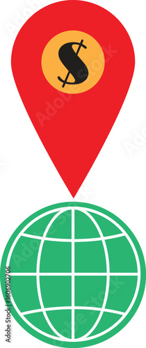 Dollar Icon Cash Coins Money Management Financial Growth Concept Design Vector Illustration
