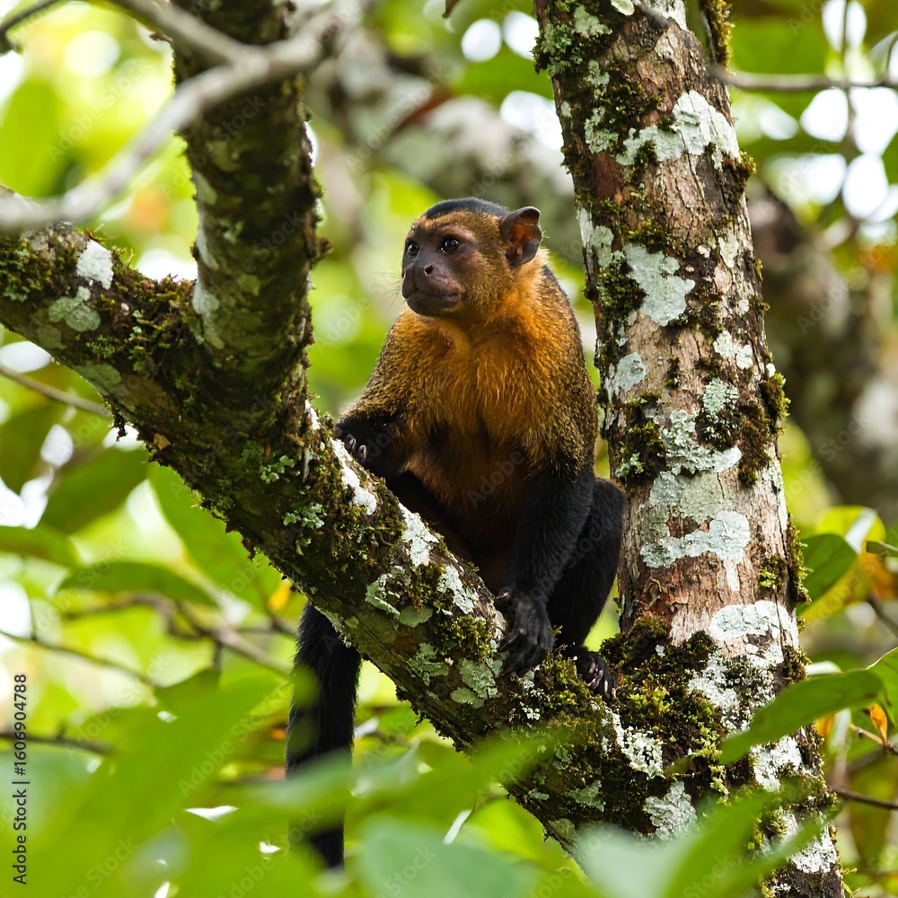 Obraz premium Monkey in rainforest canopy