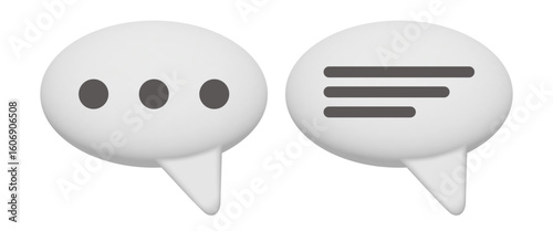 Speech bubble 3d. Callout. Dialogue Clouds set. Vector clipart