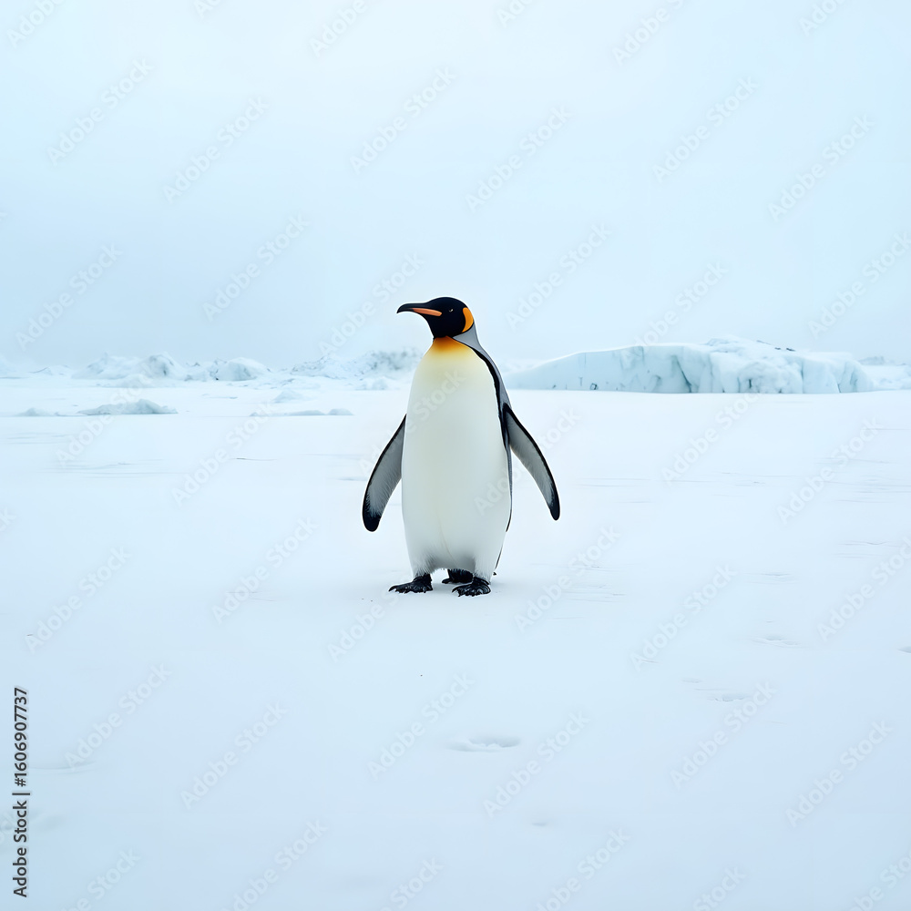 Obraz premium emperor penguin in antarctica,Penguin on Ice - Arctic Animal Photography Wallpaper HD.png
