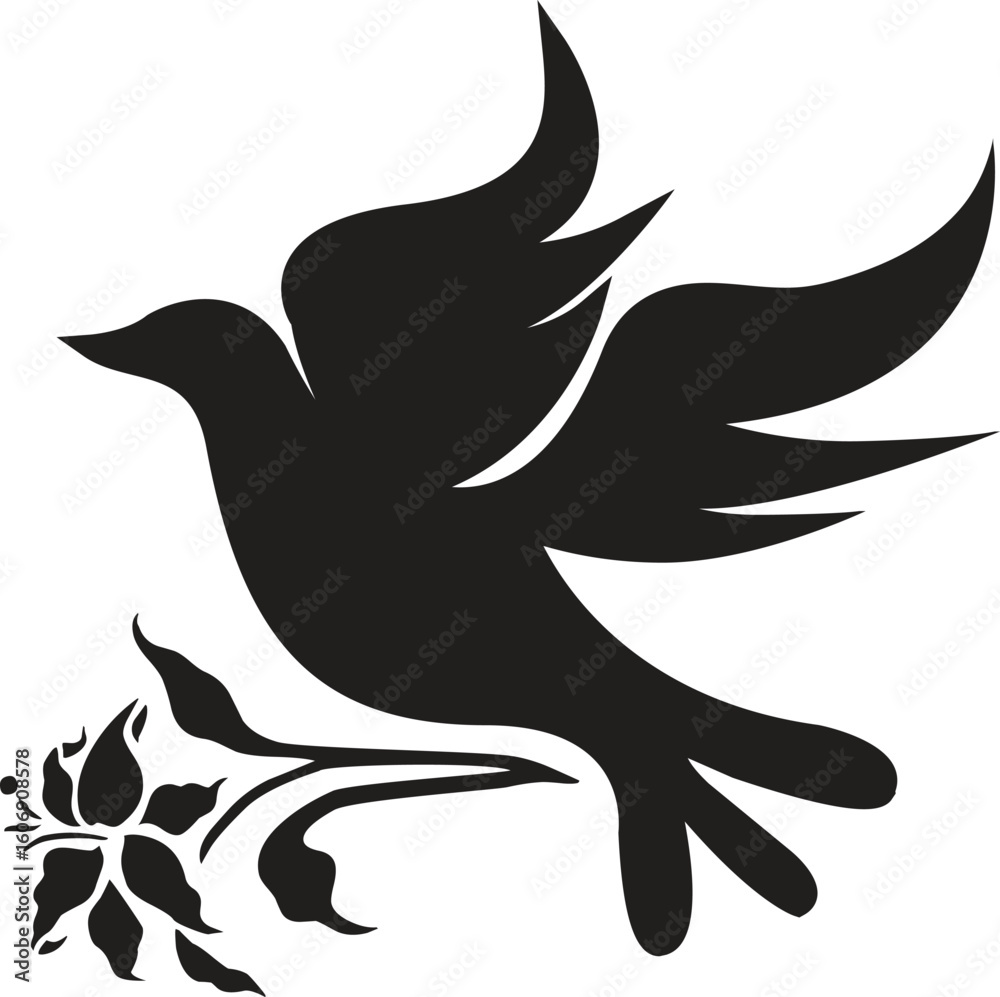 Fototapeta premium Dove Icon Flat Graphic Design