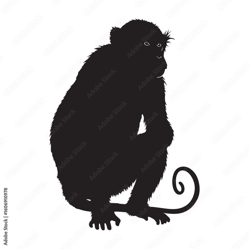 Fototapeta premium black monkey isolated on white background. vector illustration EPS 10.