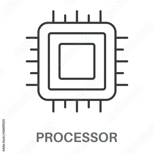 Simple Processor Design Icon, Simple Style Design Inspiration For Any Logos Interface And Purpose
