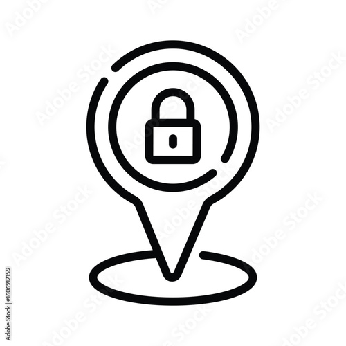 A modern outline icon of marked private location