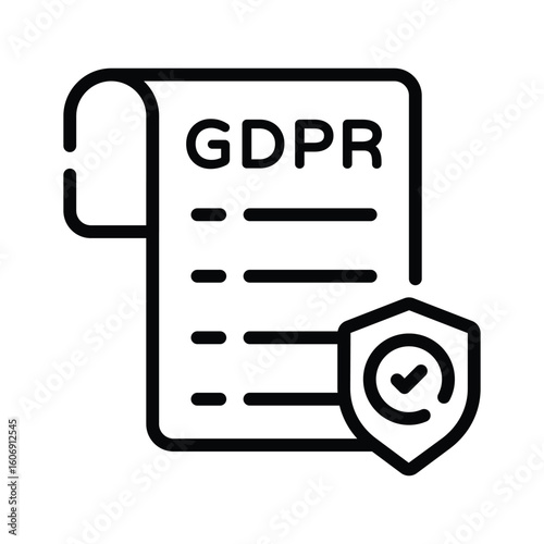 Get this outline icon of GDPR file protection