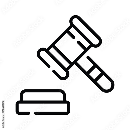 Well designed linear icon of law and regulations