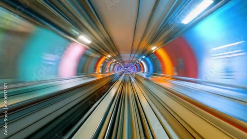 Wallpaper Mural Colorful tunnel motion blur Torontodigital.ca