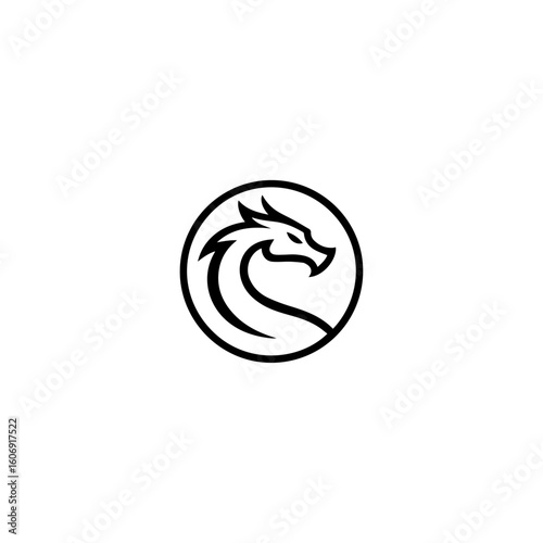 Dragon , icon, vector, symbol, sign, illustration, design, logo, element, art, button, concept, web, wave, swirl, shape, nature