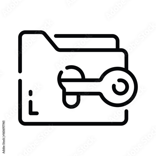 Premium linear icon of folder access control lock