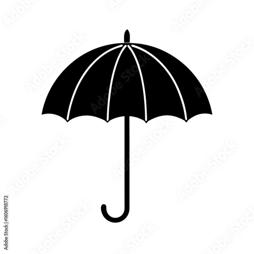 black umbrella isolated on white