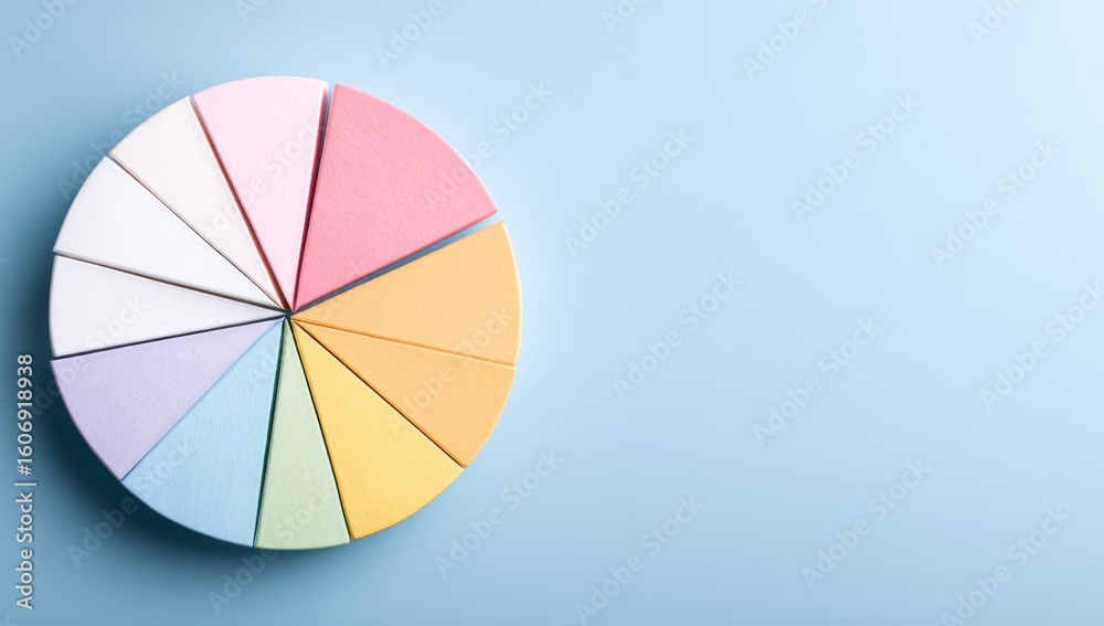 Fototapeta premium Colorful pie chart graphic design.