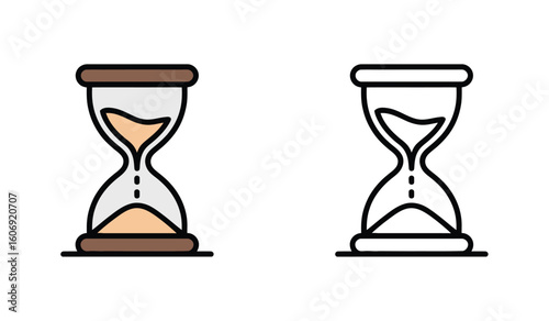 Hourglass Timers Clocks Sand Time Measurement Deadline Urgency Two Forms
